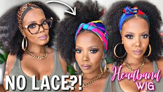 😱 OMG No LACE?! This Looks like REAL Natural hair! BEST Headband Wig | Type 4 Natural Hair Half Wig