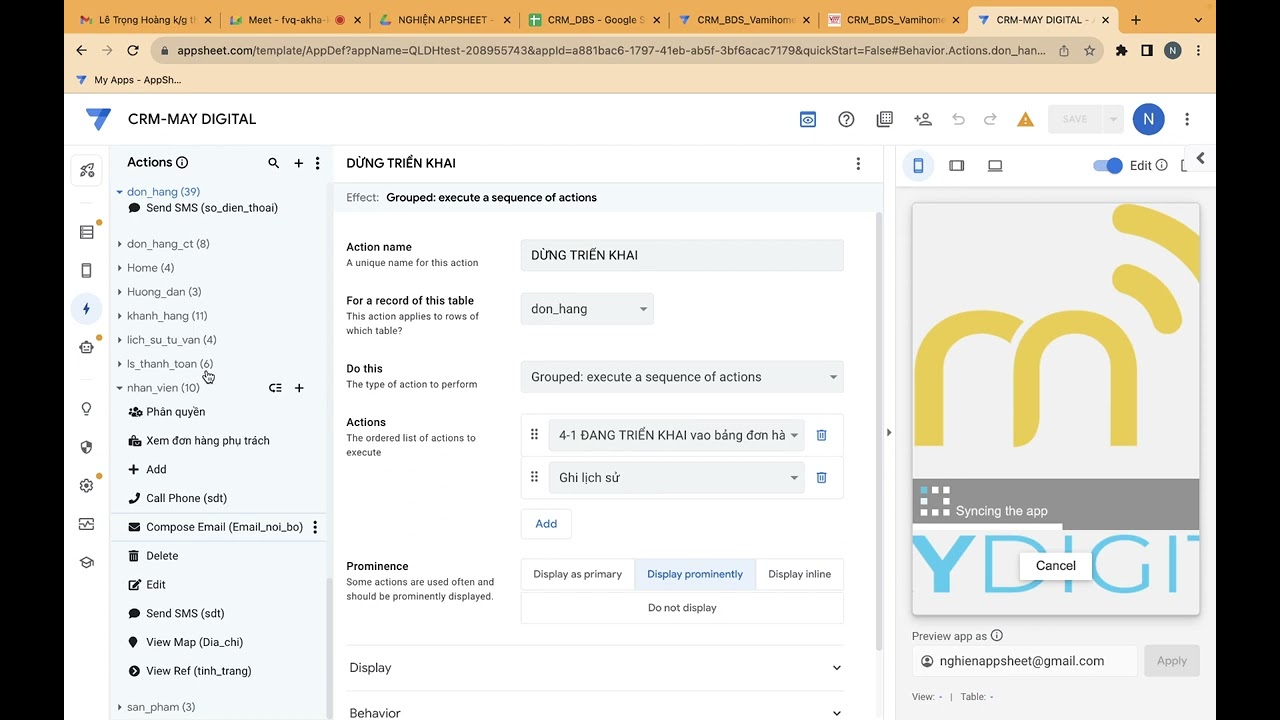 Outline Video #appsheet CƠ BẢN_Bài 18: Hàm Linktofilterview và ứng dụng