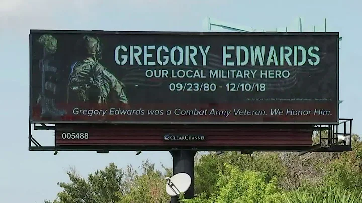 Billboards honor combat veteran Gregory Edwards wh...
