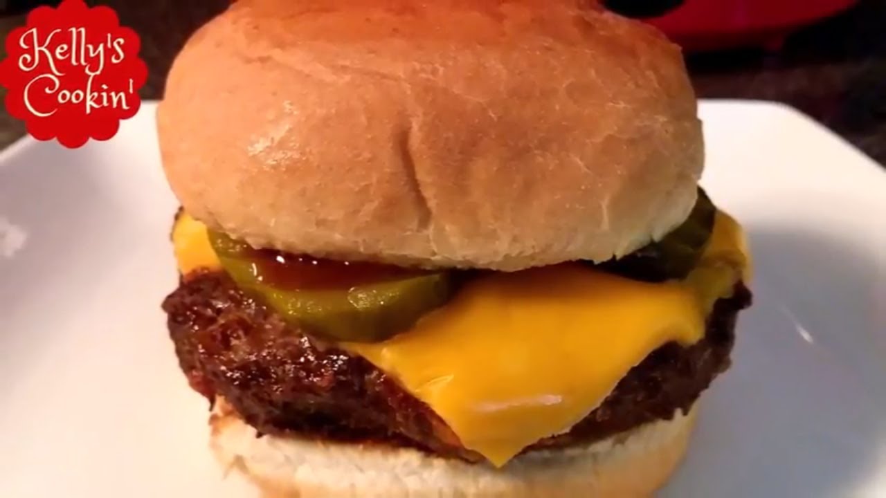 Air Fryer Hamburger Cheeseburger Cooked From Frozen Youtube