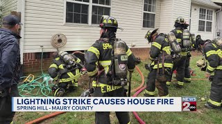 Lightning strike causes house fire in Spring Hill