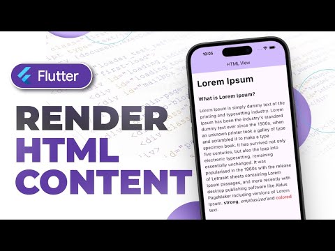 Render HTML Content in Flutter | In Hindi