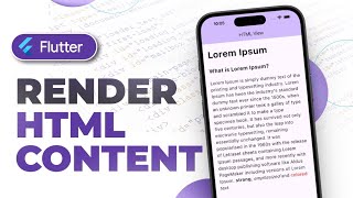 Render HTML Content in Flutter | In Hindi