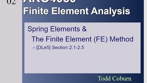 Finite Element Analysis: L-02 1D Spring Elements