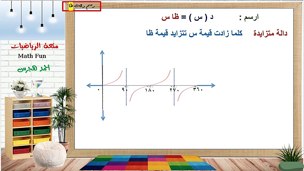 رسم دالة ظا وظتا ( حادي عشر بحتة ) الوحدة الثالثة - YouTube