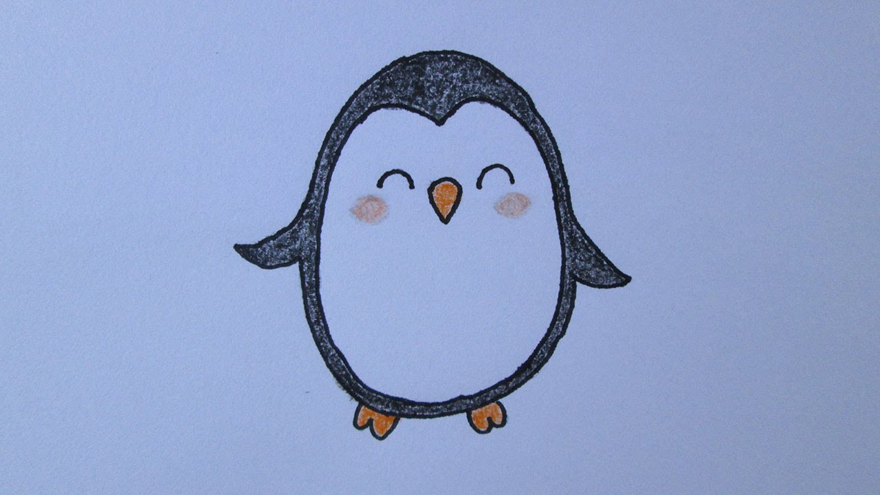 Como dibujar a un pingüino