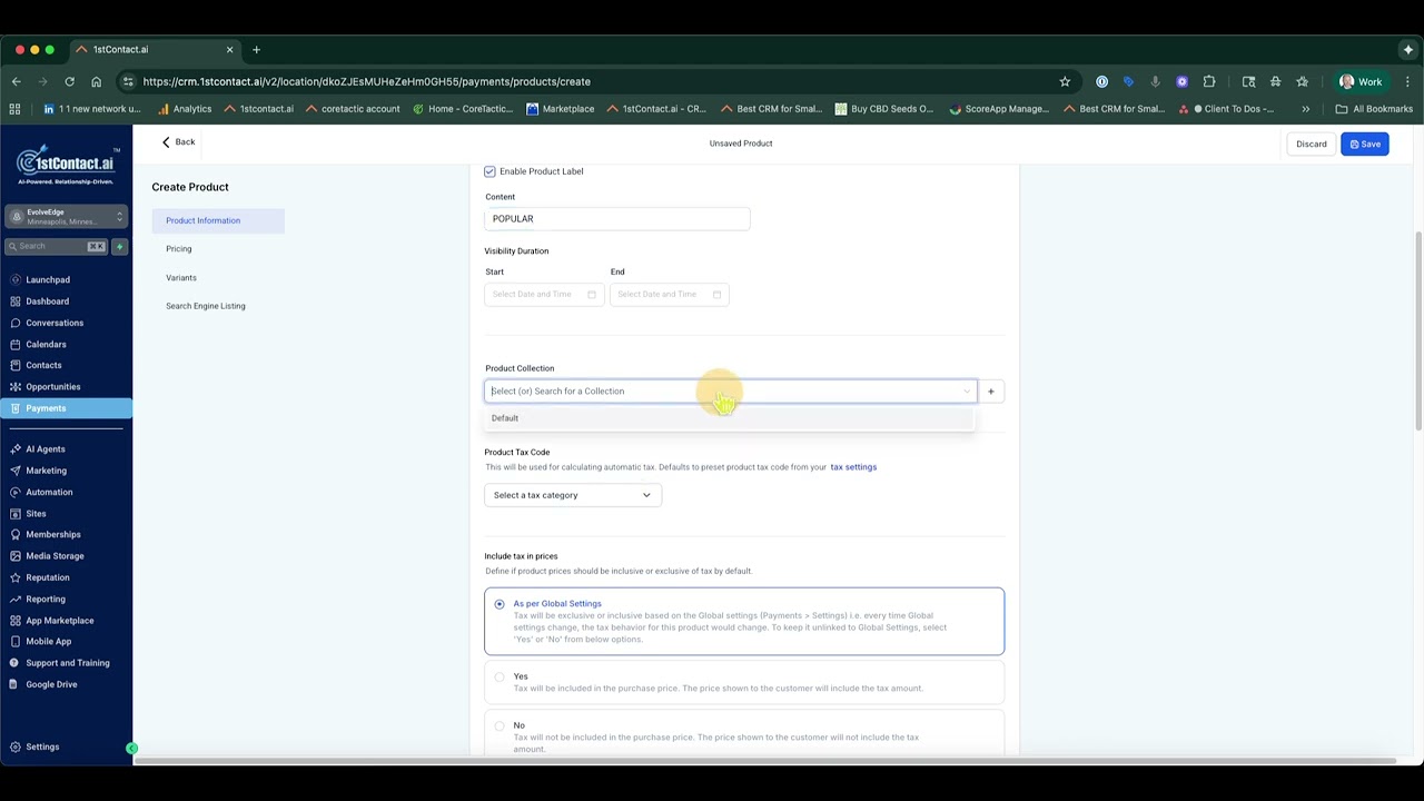 Demo: How to add your products and services to 1stContact.ai