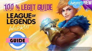 Lol wild rift champions guide , intro ...