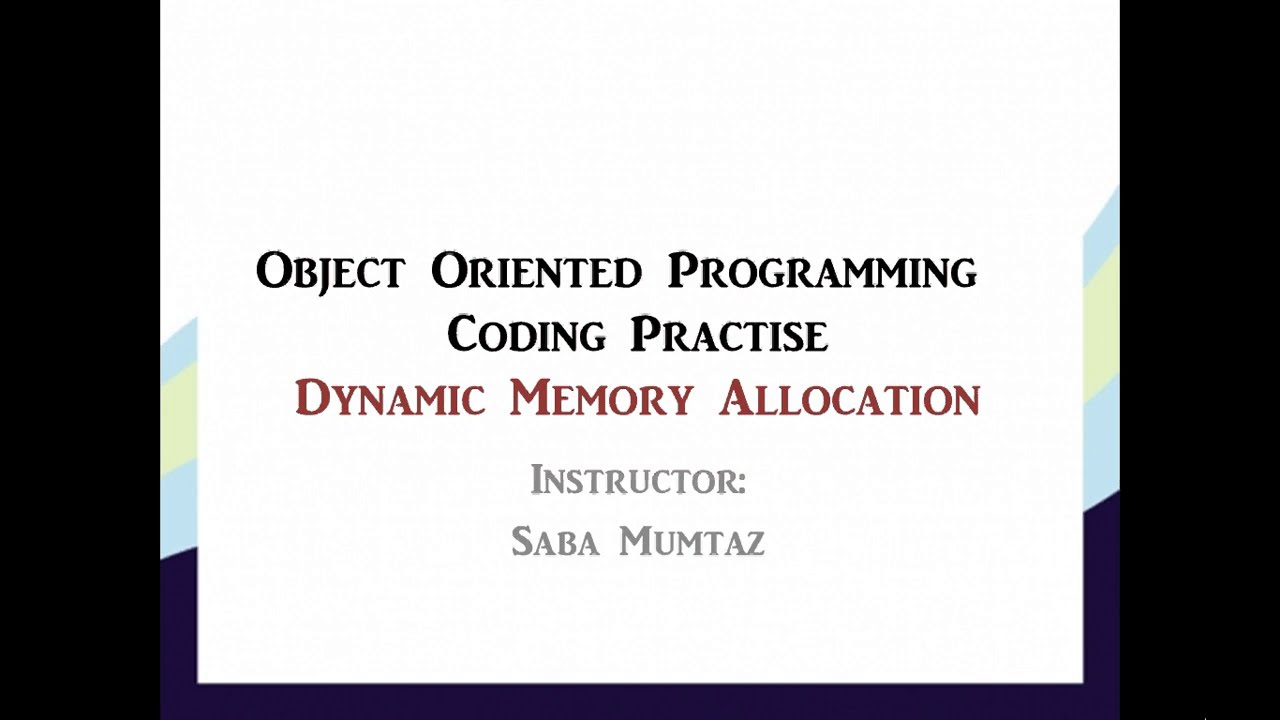 Dynamic Memory Allocation Coding 1 - YouTube