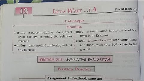 3rd standard english workbook lesson number 13  Let