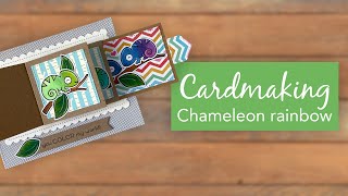 Card making - Lawn Fawn Flippin Awesome Chameleon rainbow