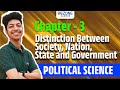 NIOS Class 12 Political Science | Distinction between Society , Nation ,State and Government |