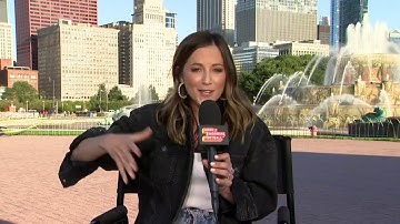 Kay Adams throws first pitch at Wrigley Field