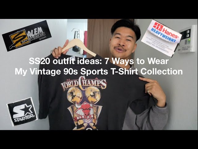 7 Ways to Wear - Vintage 90s Sports T-Shirts  Spring/Summer 2020 Outfit  Ideas and Vintage Haul 