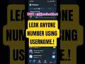Get Anyone's Phone Number Using Telegram Username #telegram #viral #bots #telegrambot