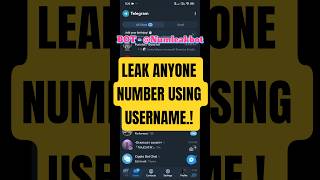 Get Anyone's Phone Number Using Telegram Username #telegram #viral #bots #telegrambot