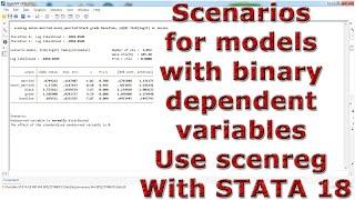 Scenarios for models with binary dependent variables Use scenreg With STATA 18