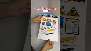 cake decorations using paper topper, theme road contactor,easy design for beginners #shorts #cake
