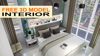 Bedroom Interior design, bedroom inspiration-ideas, Animation FREE 3D Models sketchup download