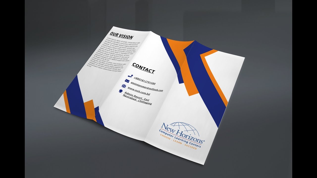 Download Tri fold Brochure and mock up in Adobe Illustrator and Photoshop - YouTube