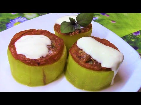 Фаршированные кабачки мясом и рисом, просто тают во рту!