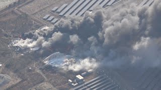 仙台空港近くでタイヤ火災 中心部15キロ先まで異臭