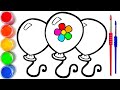 Bolalar uchun Balon rasm chizish/Drawing Balloon for children/Рисование Воздушный шар для детей