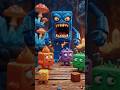 Cute Horror Cube Monsters Fight! 😱 Viral 3D Animation #shorts