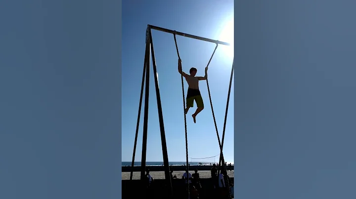 Sebastian Coates Climbing Ropes at Venice Muscle B...