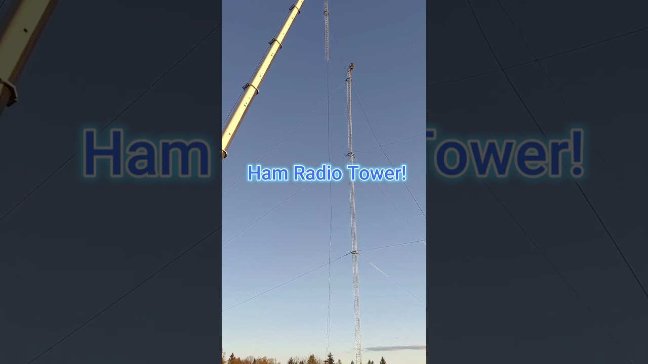 BIG ERRECTION Awaits MAN On TOP With Crane Hamradio Construction Antennatower