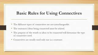 ELT 221- Morpho-syntactic systems of English CONNECTIVES