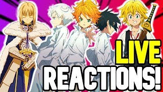LIVE ANIME OP/ED REACTIONS! | Fate Series, Seven Deadly Sins, Monogatari & MORE!
