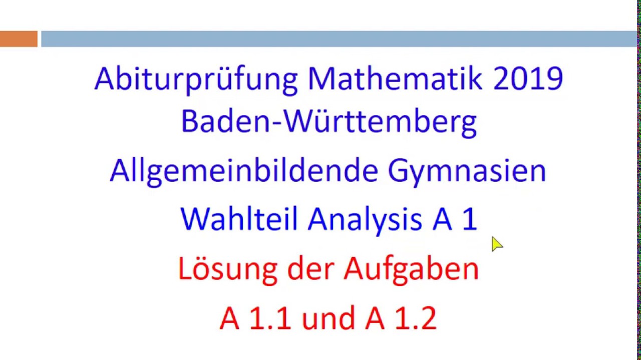 Mathe Abitur Bayern 2019 Abitur 2019 - Mathematik: Analysis - Aufgabe A 1 - YouTube