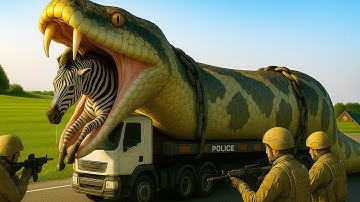 Heroic Rescue Team Saves an Unfortunate Zebra from a Terrifying Giant Python Attack
