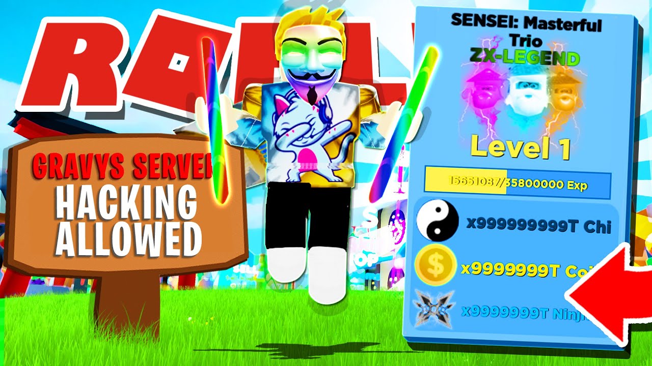 Joining Gravtcatmans Secret Hacking Only Server In Roblox Ninja Legends Stat Glitched Pets Youtube - ninja simulator roblox chi hack