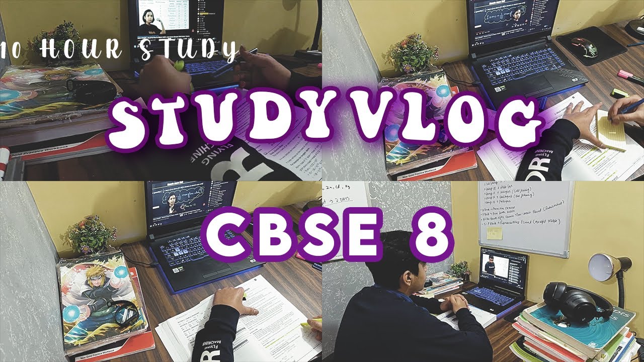 Study Vlog📚 | CBSE 8 grader | 10 hour study routine | Study with me ...
