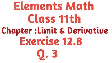 Class 11th math chapter 12 exercise 12.8 Q.3
