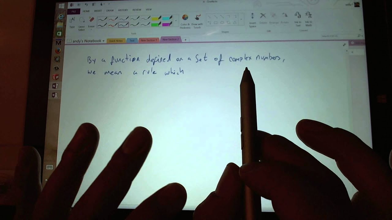 Surface Pro 3 Class Style Note Taking One Note 2013 - YouTube