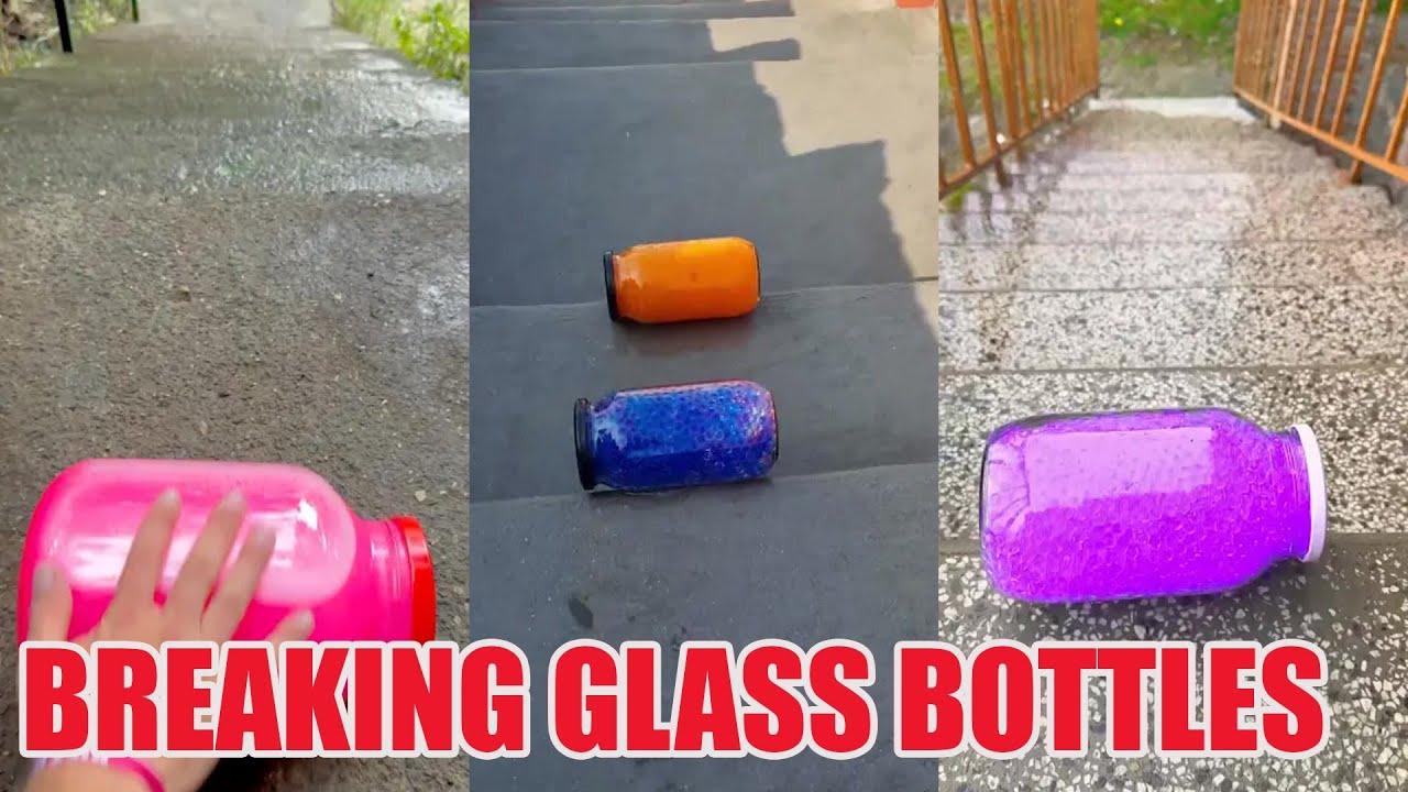 Breaking Glass Bottles and Balloon Drops 🔥 Crushing Crunchy & Soft Things #asmr #satisfying