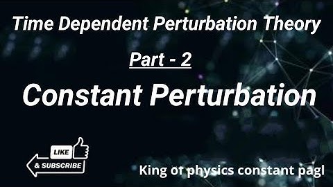 Constant Perturbation ! time Dependent Perturbation Theory part 2 ! #quantummechanics