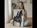 Black Horse Canvas Wall Art, Luxury Equestrian Decor, Modern Minimalist Statement Piece #homedecor