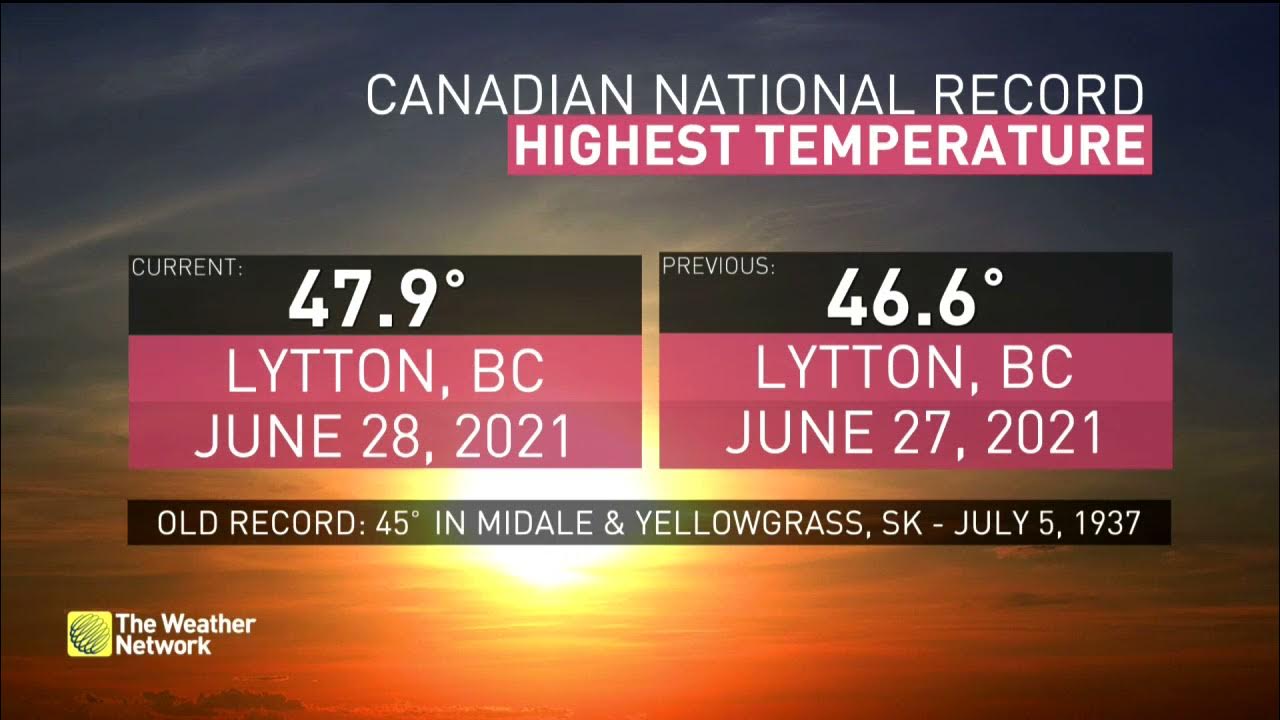 Canada breaks national hottest temperature record for the second day in