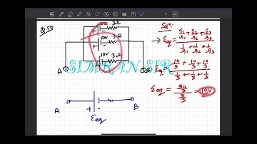 Three identical shells are connected in parallel across AB net EMF across AB is