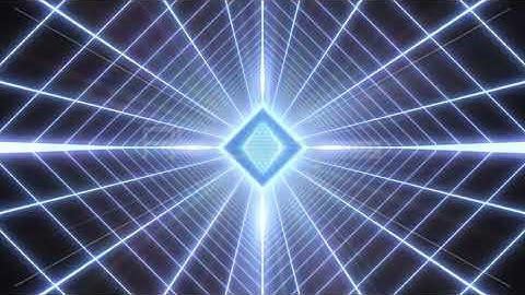 Synthwave Neon Laser Grid Tunnel and Retro 80s Wireframe Octahedron - IncrediVFX - AVloops