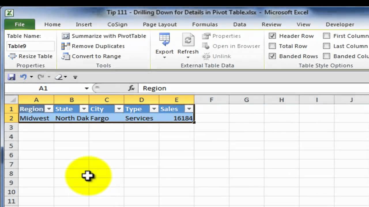 Excel Drill Down Pivot Chart