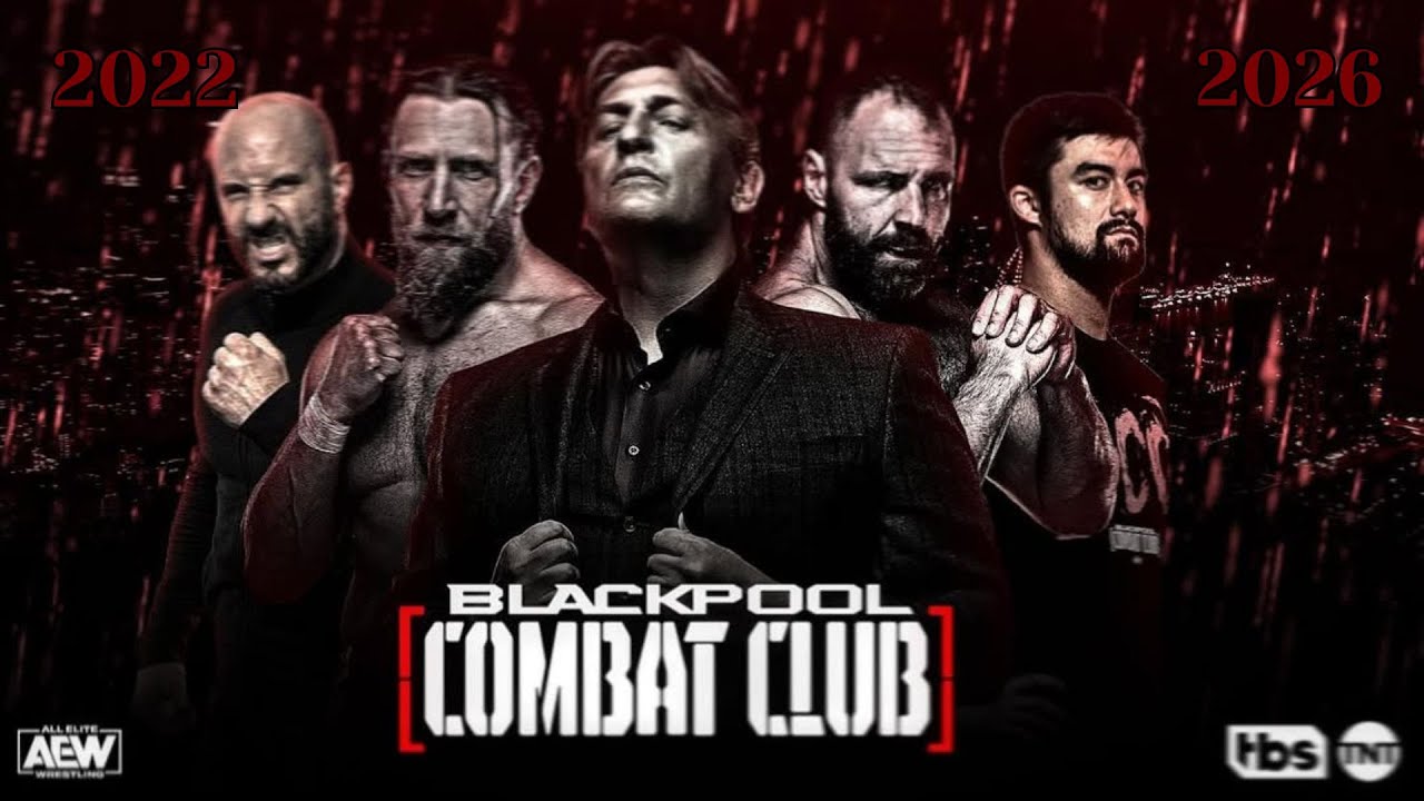 Полная подборка матчей PPV AEW/ROH/NJPW Blackpool Combat Club (2022-2026) с титульными поединками.