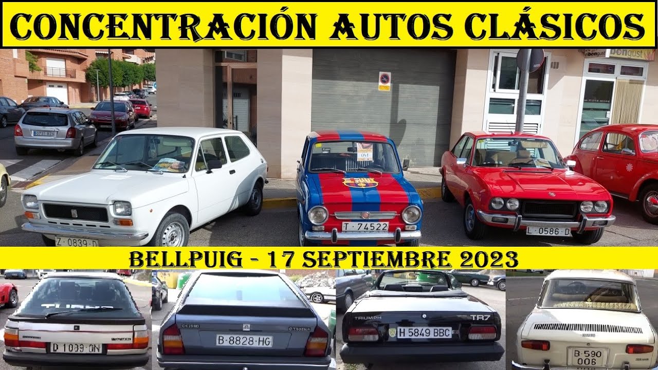 Concentración coches clásicos Bellpuig. Cars and coffee. Voitures classiques. Oldtimers cars.