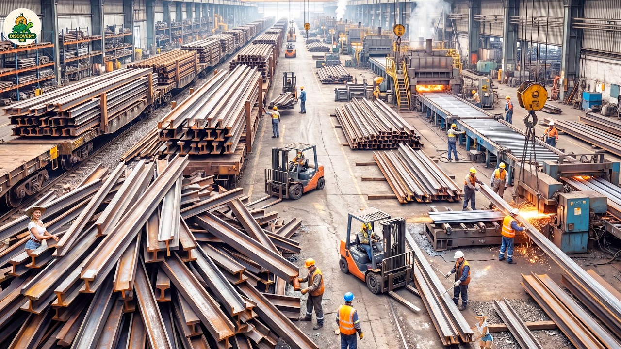 Train Track R Production Visiting the World’s Massive Railroad Track Manufacturing Plants - YouTube