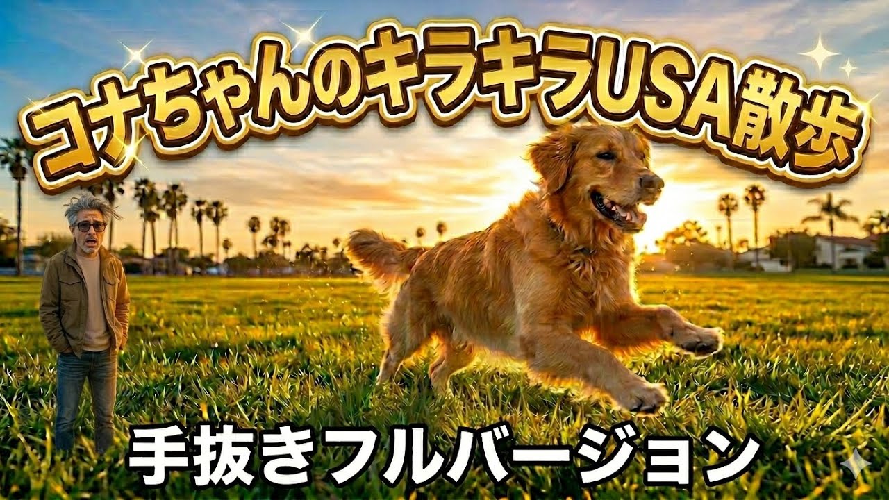ゴールデンレトリバーコナちゃん初のお散歩フルバージョン 皆日本で