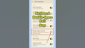 Keyboard Settings Double Space Full Stop || #shorts